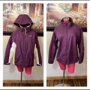 Columbia Omni-Tech Shield Waterproof Interchangeable 3-in-1 Jacket Ski Snow Coat